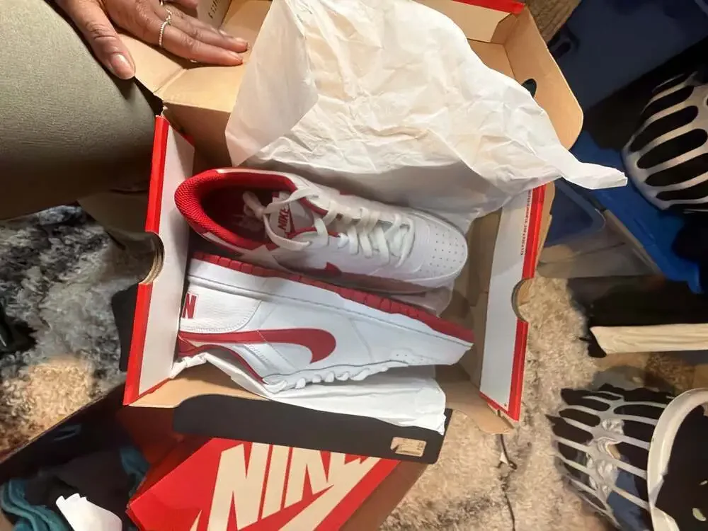 Nike Big Nike Low White/Gym Red Size 11.5 Mens